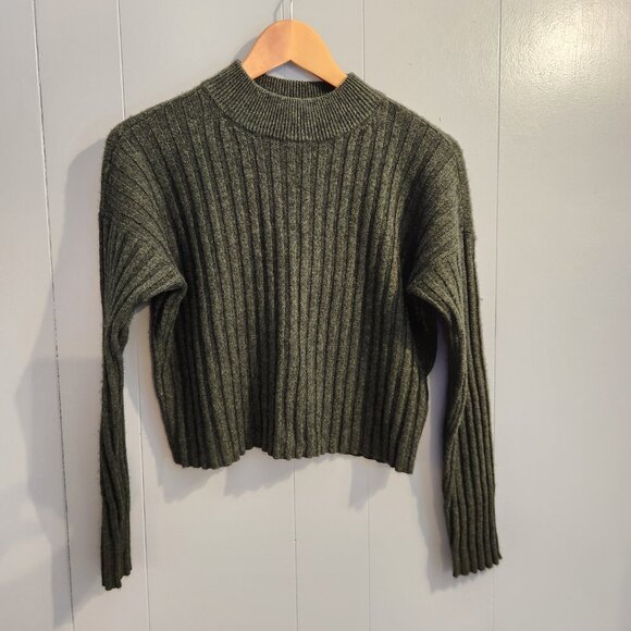 Madewell mockneck cropped ribbed wool sweater - Picture 2 of 9